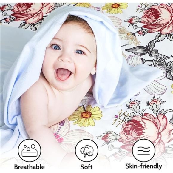 Crib Sheet Jersey Cotton, Fitted Cotton Baby & Toddler Universal Crib Sheets - Picture 5 of 6